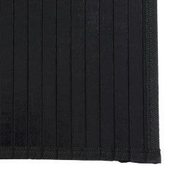 Tapis rectangulaire noir 100x300 cm bambou 