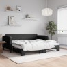 Lit de jour avec gigogne sans matelas noir 90x200 cm 