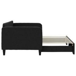 Lit de jour avec gigogne sans matelas noir 90x200 cm 