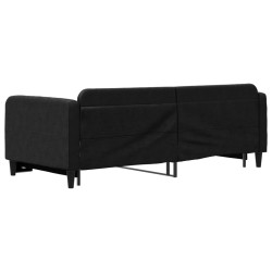Lit de jour avec gigogne sans matelas noir 90x200 cm 