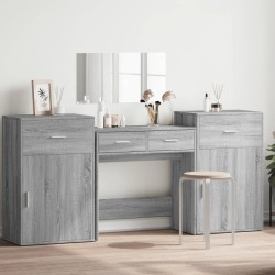 Ensemble de coiffeuse 4 pcs sonoma gris bois d'ingénierie 