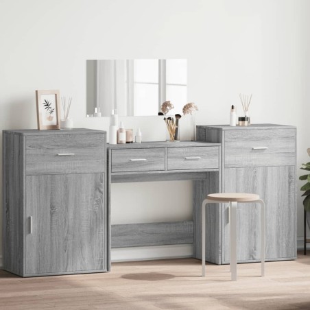 Ensemble de coiffeuse 4 pcs sonoma gris bois d'ingénierie 