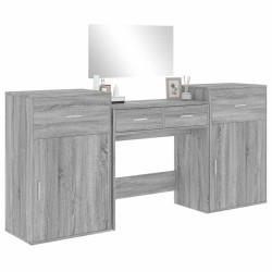 Ensemble de coiffeuse 4 pcs sonoma gris bois d'ingénierie 
