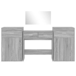 Ensemble de coiffeuse 4 pcs sonoma gris bois d'ingénierie 