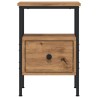 Table de chevet chêne artisanal 34x36x50 cm bois d'ingénierie 