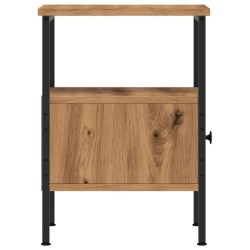 Table de chevet chêne artisanal 34x36x50 cm bois d'ingénierie 