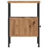 Table de chevet chêne artisanal 34x36x50 cm bois d'ingénierie 