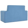 Canapé pour enfants à 2 places Bleu Peluche douce 