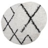 Tapis shaggy à poils longs moderne crème et noir Ø 160 cm 