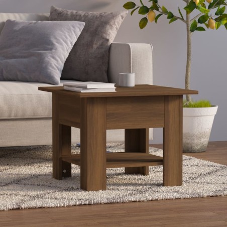 Table basse chêne marron 55x55x42 cm bois d'ingénierie 