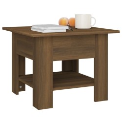 Table basse chêne marron 55x55x42 cm bois d'ingénierie 