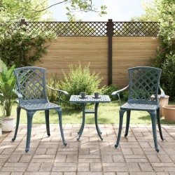 Chaises de jardin lot de 2 vert aluminium coulé 