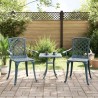 Chaises de jardin lot de 2 vert aluminium coulé 