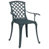 Chaises de jardin lot de 2 vert aluminium coulé 