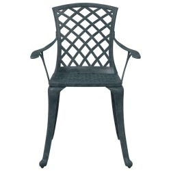 Chaises de jardin lot de 2 vert aluminium coulé 