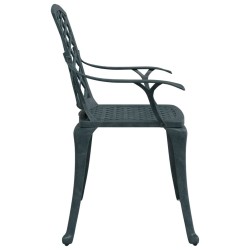 Chaises de jardin lot de 2 vert aluminium coulé 