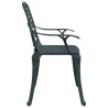Chaises de jardin lot de 2 vert aluminium coulé 