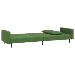 Canapé-lit à 2 places avec deux oreillers Vert foncé Velours 