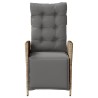 Chaises inclinables de jardin lot de 2 avec repose-pied rotin 