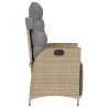 Chaises inclinables de jardin lot de 2 avec repose-pied rotin 