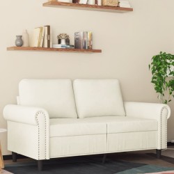 Canapé à 2 places Crème 120 cm Velours 
