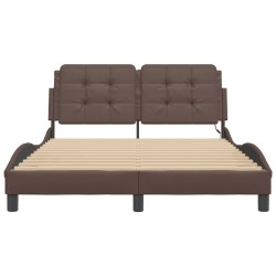 Cadre de lit avec LED sans matelas marron 120x200 cm 