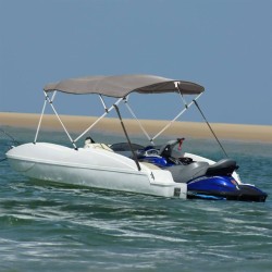 Toit bimini à 4 arceaux parois latérales 243x(170-182)x137 cm 