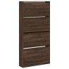 Armoire à chaussures 4 tiroirs rabattables chêne marron 