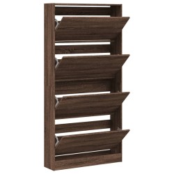 Armoire à chaussures 4 tiroirs rabattables chêne marron 