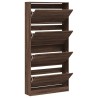 Armoire à chaussures 4 tiroirs rabattables chêne marron 