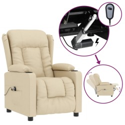 Fauteuil inclinable électrique Crème Tissu 