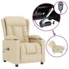 Fauteuil inclinable électrique Crème Tissu 