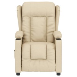 Fauteuil inclinable électrique Crème Tissu 