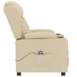 Fauteuil inclinable électrique Crème Tissu 