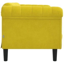 Canapé à 2 places jaune velours 