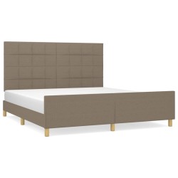 Cadre de lit sans matelas taupe 160x200 cm tissu 
