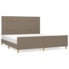 Cadre de lit sans matelas taupe 160x200 cm tissu 