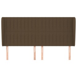 Tête de lit avec oreilles Marron foncé 183x23x118/128 cm Tissu 