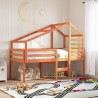 Lit haut sans matelas cire marron 90x190 cm bois de pin massif 