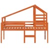 Lit haut sans matelas cire marron 90x190 cm bois de pin massif 