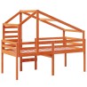 Lit haut sans matelas cire marron 90x190 cm bois de pin massif 