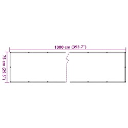 Écran d'intimité de balcon aspect pierre 1000x75 cm PVC 