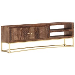 Meuble TV 138x30x46 cm Bois massif de manguier 