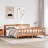 Cadre de lit et tête de lit sans matelas cire marron 180x200 cm 