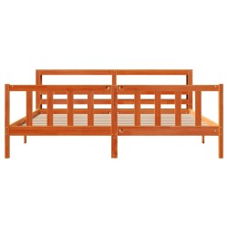 Cadre de lit et tête de lit sans matelas cire marron 180x200 cm 