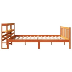 Cadre de lit et tête de lit sans matelas cire marron 180x200 cm 