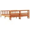 Cadre de lit et tête de lit sans matelas cire marron 180x200 cm 