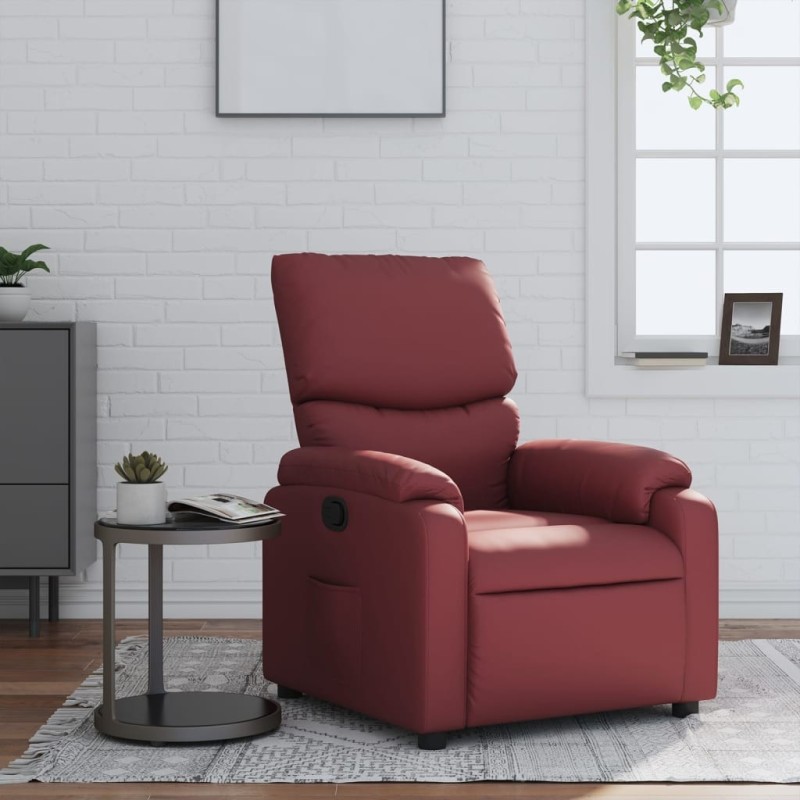 Fauteuil inclinable Rouge bordeaux Similicuir 