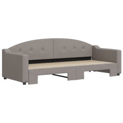 Lit de jour avec gigogne sans matelas taupe 80x200 cm 