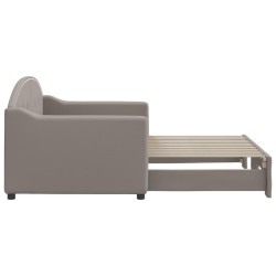 Lit de jour avec gigogne sans matelas taupe 80x200 cm 